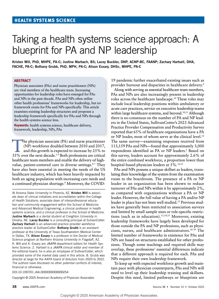A Blueprint for NP and PA Leadership