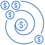 Multiple dollar signs in circular pattern