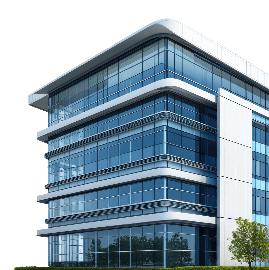 Modern glass office building exterior