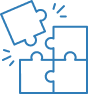 Two puzzle pieces connecting together
