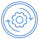 Gear with circular arrows symbolizing process