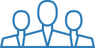 Three abstract human figures