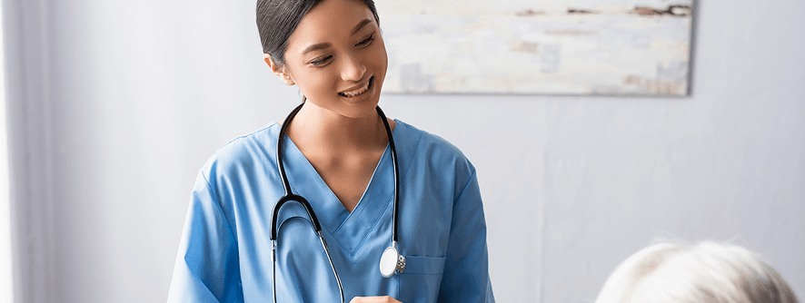 Healthcare professional with 
stethoscope