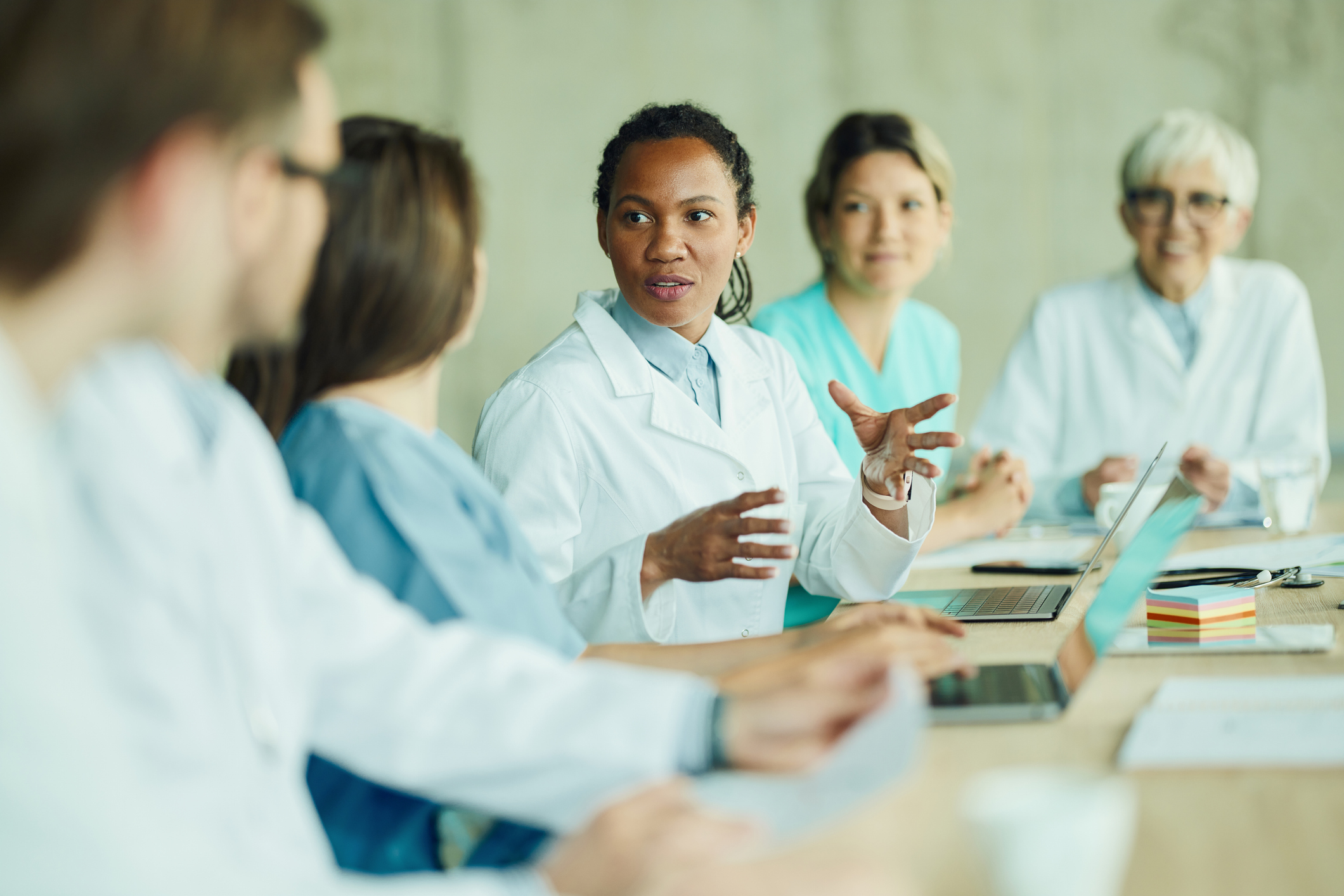 Medical professionals in a meeting